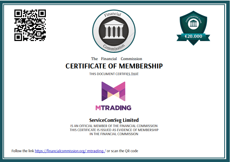 MTrading là 1 thành viên của tổ chức Financial Commission