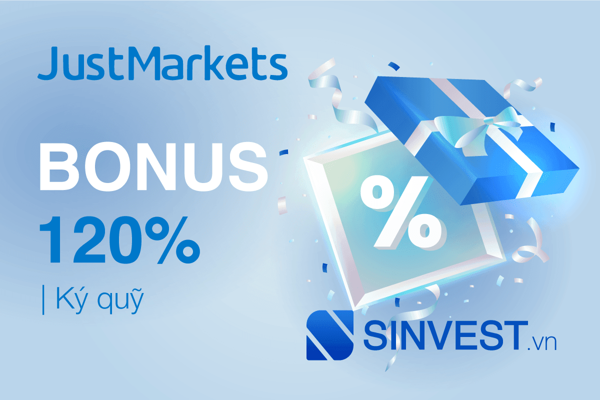 JustMarkets Bonus ký quỹ – Thưởng nạp tiền lên tới 120%